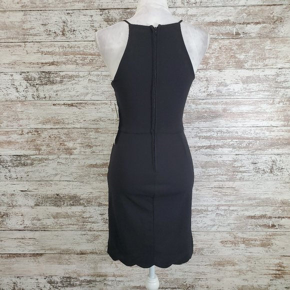 LOVE, NICKIE LEW Black Scalloped Hem Mini Dress - Picture 2 of 12